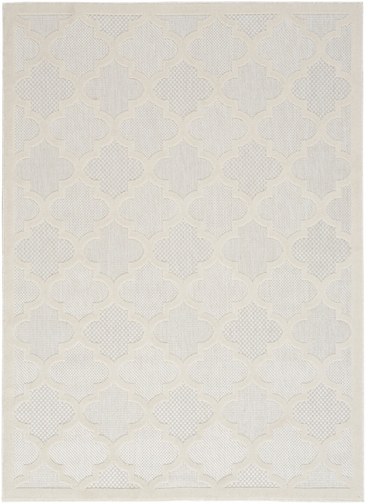 Inhaven Easy Care Ivory/White Indoor/Outdoor Rug