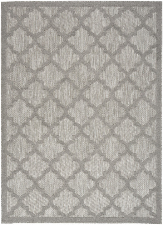 Inhaven Easy Care Silver Grey Indoor/Outdoor Rug