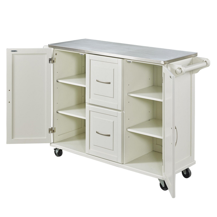 Blanche Kitchen Cart with 2 Drawers & 2 Cabinets