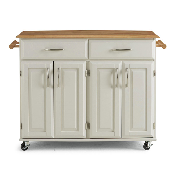 Blanche Kitchen Cart with 2 Utility Drawers & 2 Cabinets