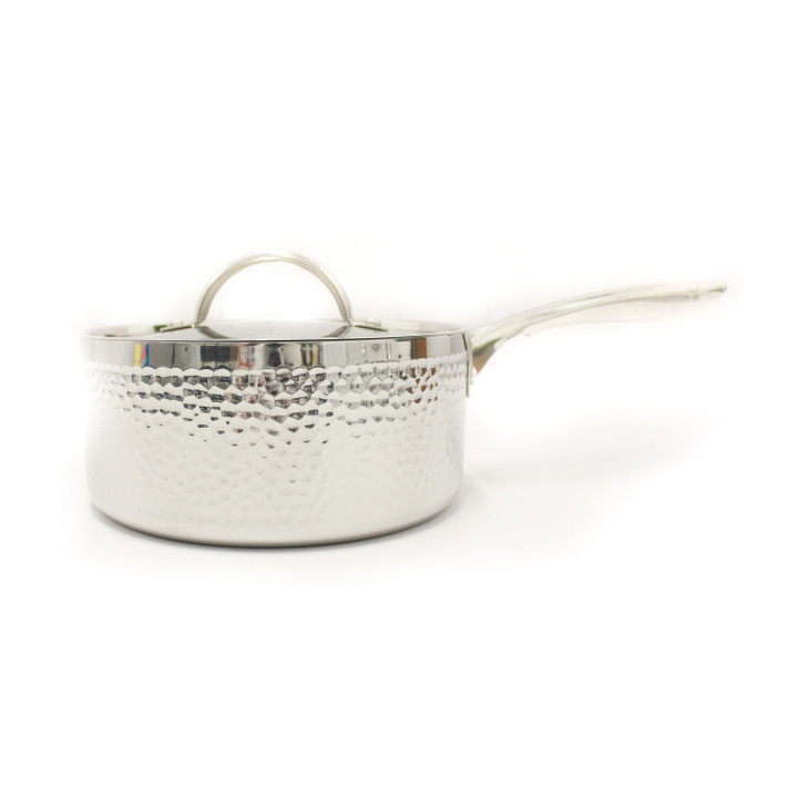 BergHOFF Hammered Tri-Ply Stainless Steel 7" Covered Saucepan