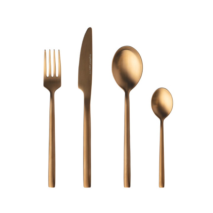 BergHOFF Gem 4 piece Flatware Set, Gold Plated