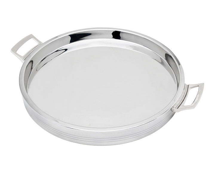 Top Shelf Stainless Steel Handled Round Tray