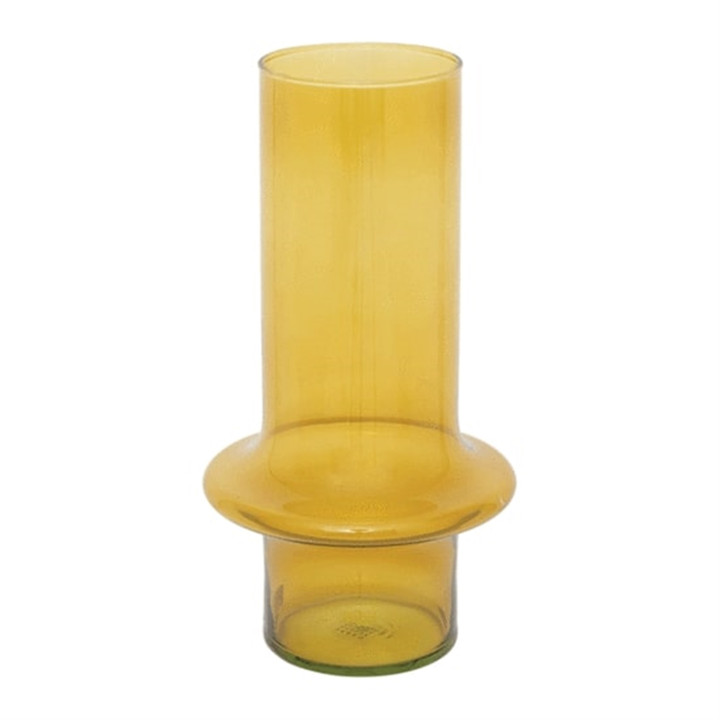 Recycled Glass Vase in Yolk Yellow