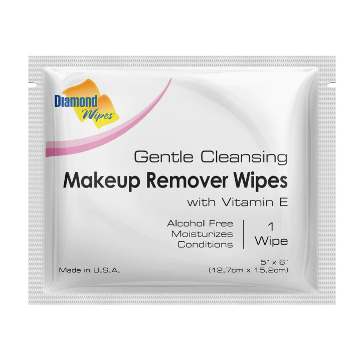 Diamond Makeup Remover Wipes Individually Wrapped (Set of 500)