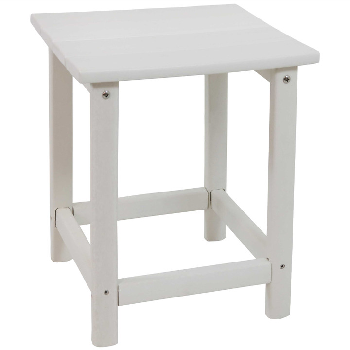 Sunnydaze All-Weather White Outdoor Side Table