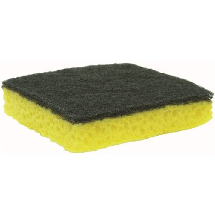 Medium Scrub Sponge Green/Yellow (Pack of 40, All Individually Wrapped)