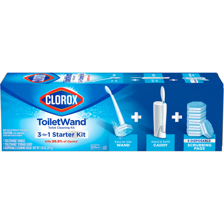 Clorox ToiletWand, 3 in 1 Starter Kit, Disposable Toilet Cleaning System