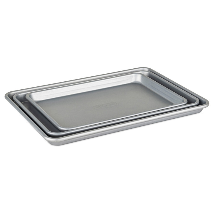 Viking 3-Piece Nonstick Baking Sheet Set, Large, Medium & Small, Aluminized Steel, 0.8 mm Gauge