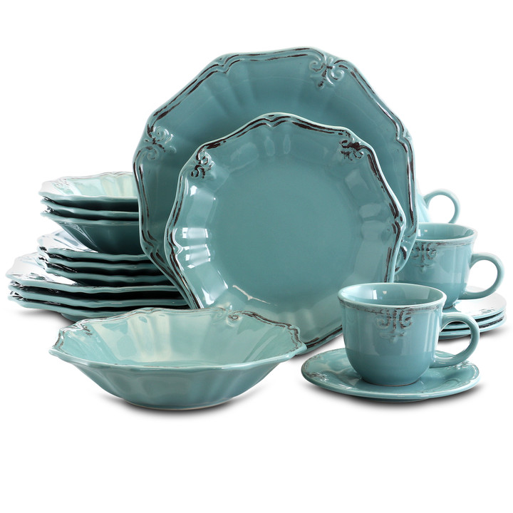 Elama Fleur De Lys 20-Piece Dinnerware Set