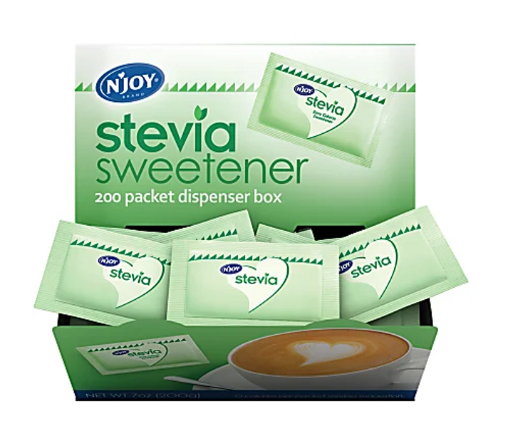 N'Joy® Green Stevia Packets With Dispenser, Green, Box Of 200