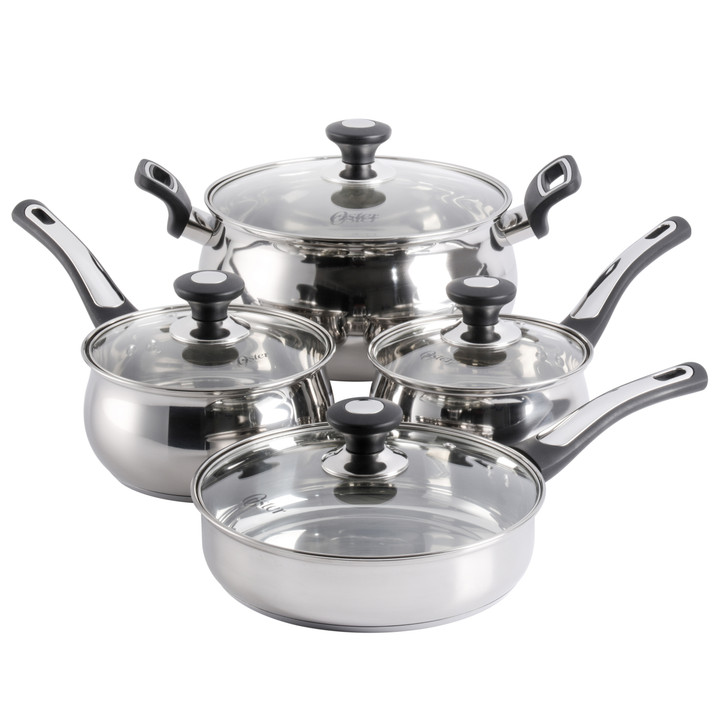 Oster Raffaelli 8 Piece Stainless Steel Cookware Set in Mirror Polish