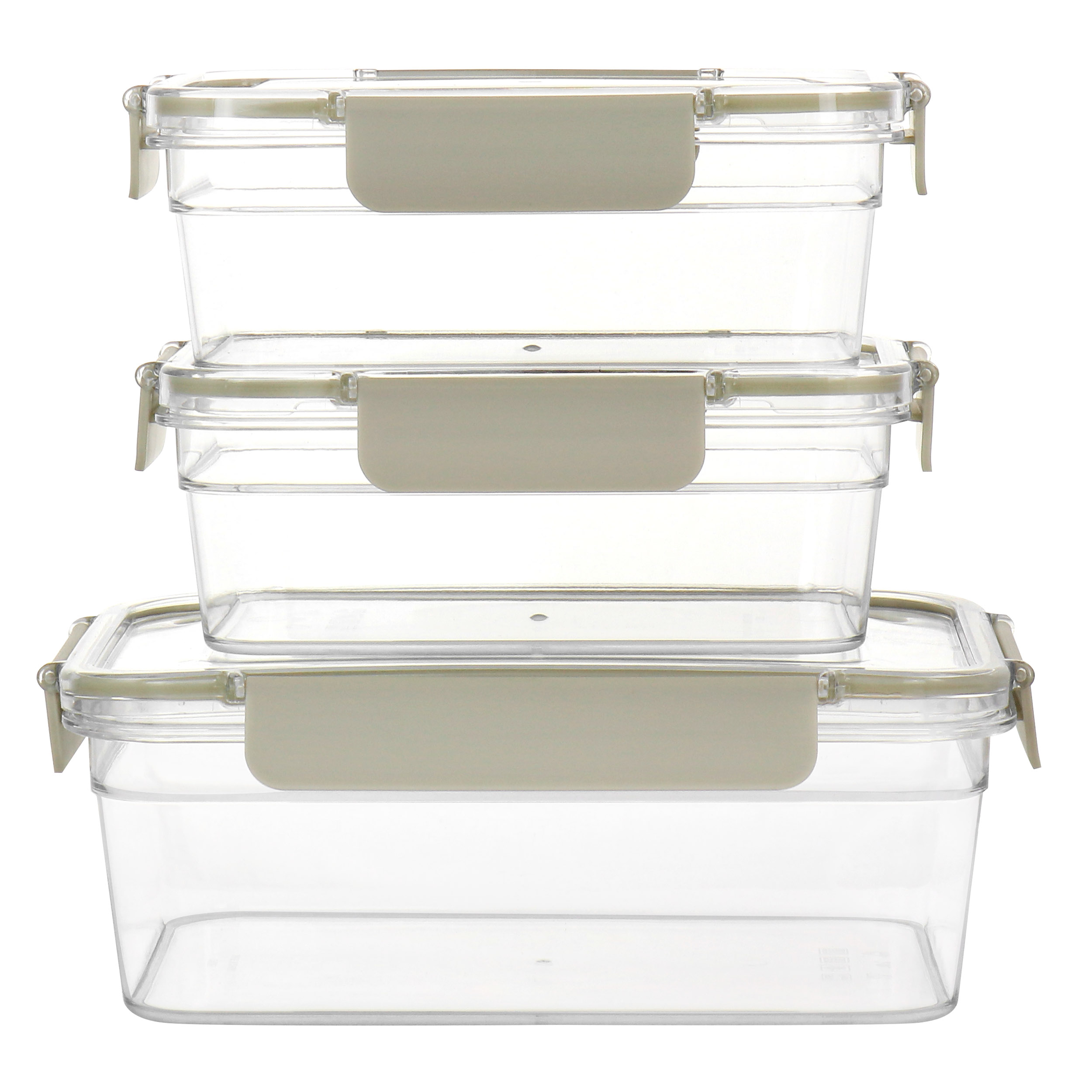 Martha Stewart Brentmore 6-Piece Assorted Glass Container Set in Grey with Locking Lids