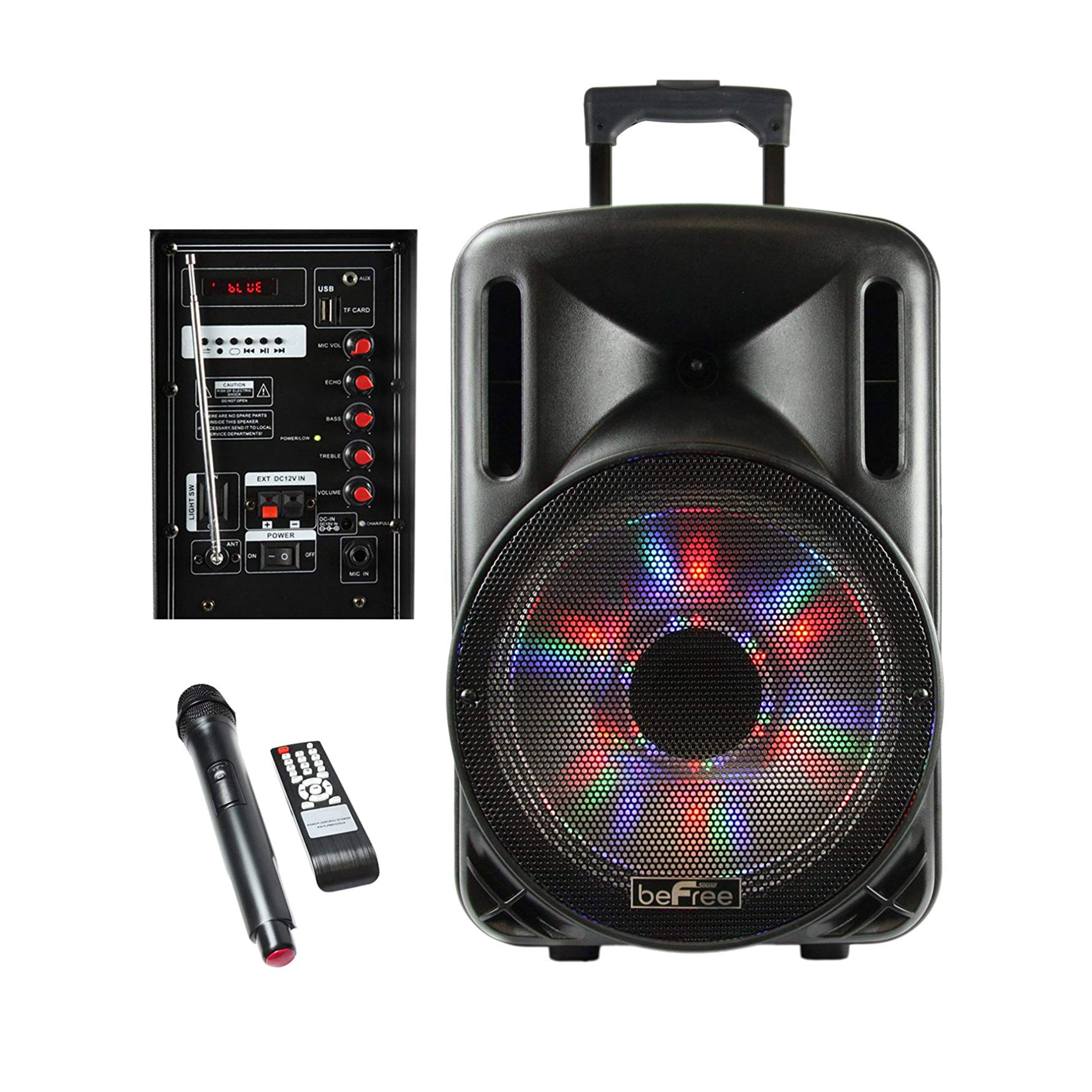 beFree Sound 12 Inch 2500 Watt Bluetooth Portable Party PA Speaker