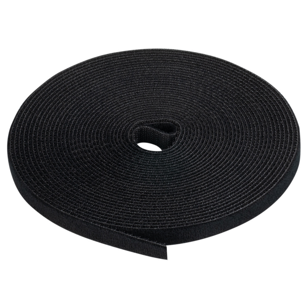 NavePoint 1/2 Inch Roll Hook & Loop Cable Ties - 33ft Black