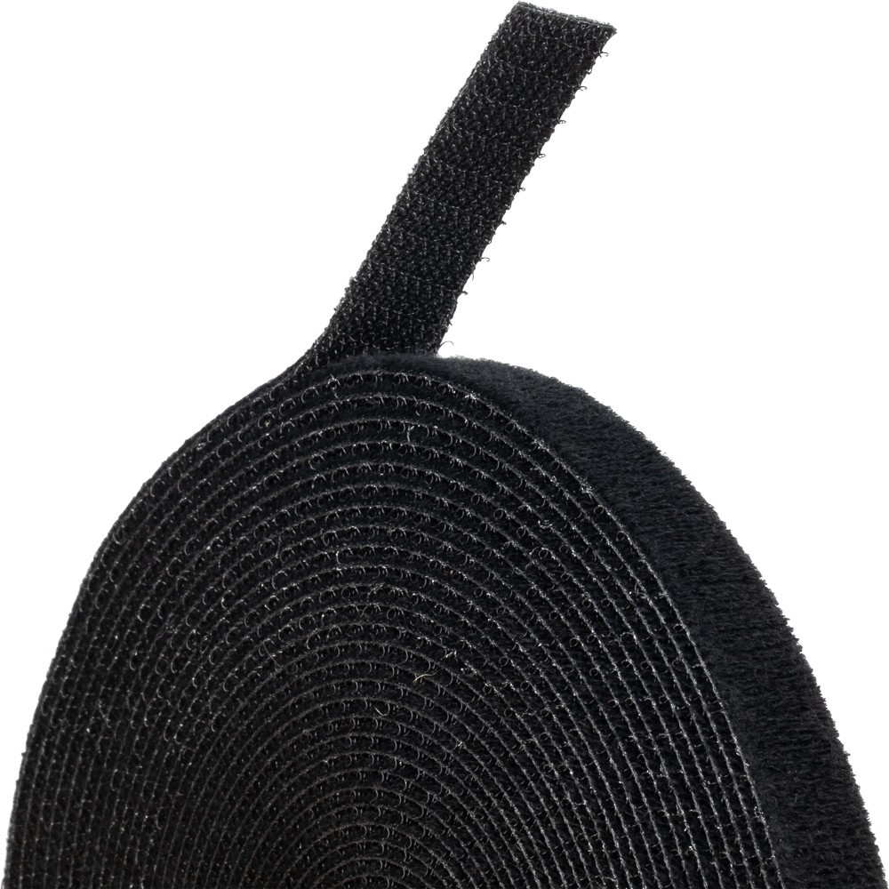 NavePoint 1/2 Inch Roll Hook & Loop Cable Ties - 33ft Black