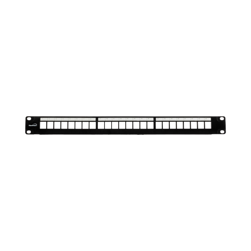 NavePoint 24-Port Modular Patch Panel 1U, Black