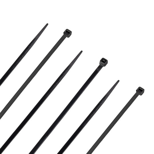NavePoint 6 Inch Nylon Black Cable Ties 40 Lbs - 100 Pack