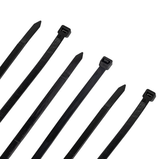 NavePoint 10 Inch Nylon Black Cable Ties 120 Lbs - 100 Pack