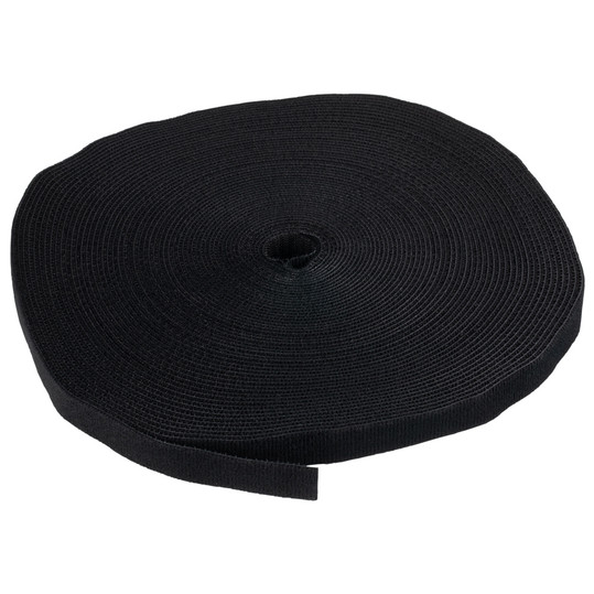 NavePoint 3/4 Inch Roll Hook & Loop Cable Ties - 82ft Black