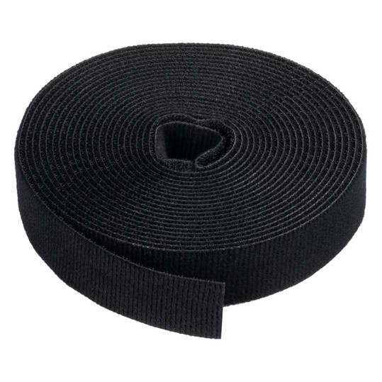 NavePoint 1 Inch Roll Hook & Loop Cable Ties - 15ft Black
