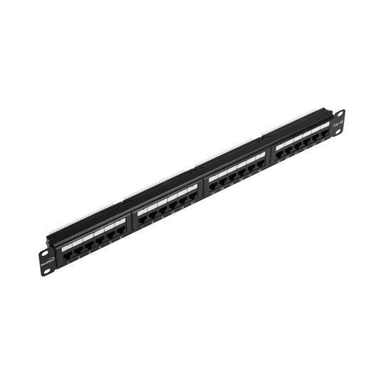 NavePoint 24-Port CAT5e UTP Patch Panel 1U, Black