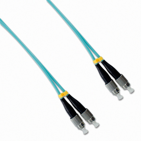 NavePoint FC-FC 10GB Fiber Optic Cable Duplex 50/125 Multimode 10M Aqua
