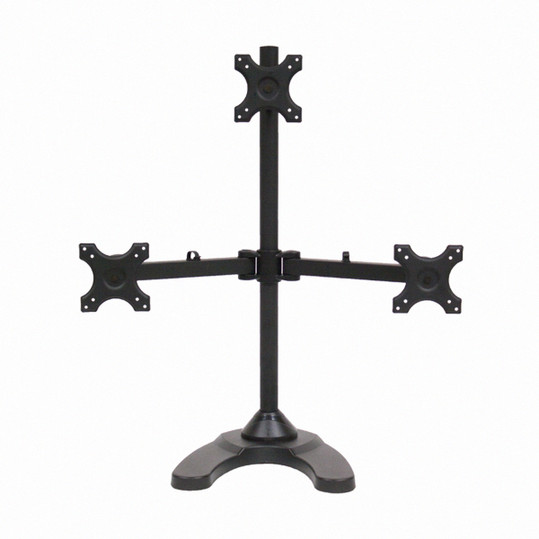NavePoint Triple LCD Monitor Desk Stand 1 over 2 Screens to 24-Inches Black