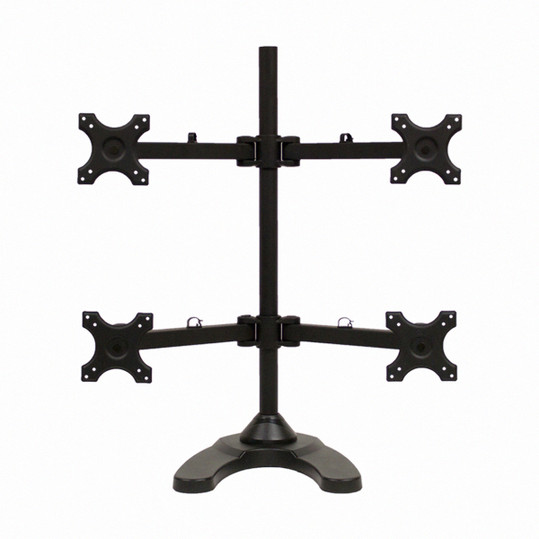NavePoint Quad LCD Monitor Desk Stand Adjustable 4 Screens to 24-Inches Black