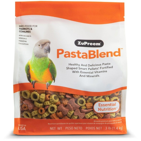 ZuPreem PastaBlend Pellet Bird Food for Parrot and Conure - 3 lbs