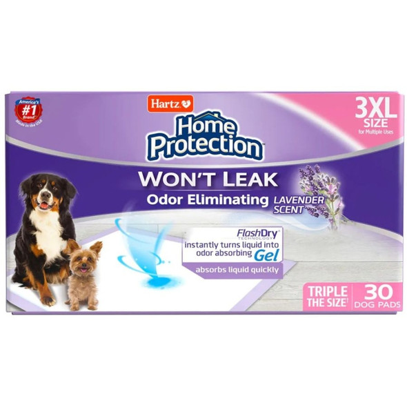 Hartz Home Protection Lavender Scent Odor Eliminating Dog Pads - 30 count