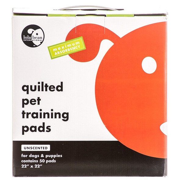 Lola Bean Quilted Pet Training Pads - 22" Long x 22" Wide (50 Pack)