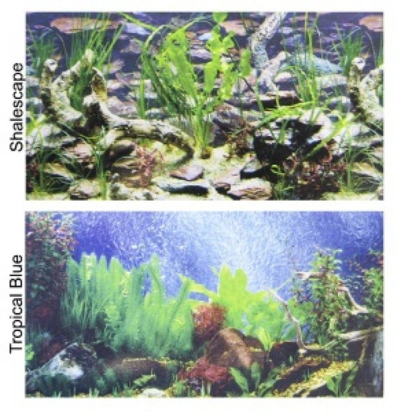 Penn Plax Double-Back Aquarium Background - Tropical Blue / Shalescape - 24" Tall x 48" Wide - (Fits 45-120 Gallon Tanks)