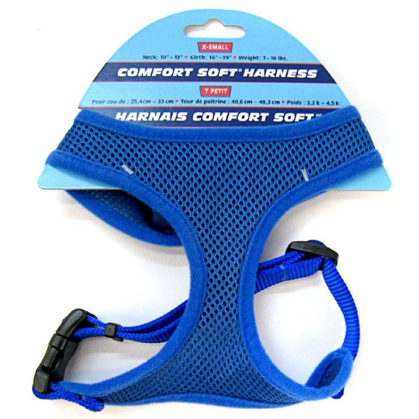 Coastal Pet Comfort Soft Adjustable Harness - Blue - X Small - 5/8" Width (Girth Size 16"-19")