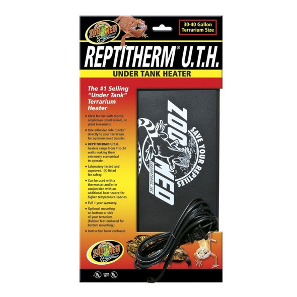 Zoo Med Repti Therm Under Tank Reptile Heater - 16 Watts - 12" Long x 8" Wide (30-40 Gallons)
