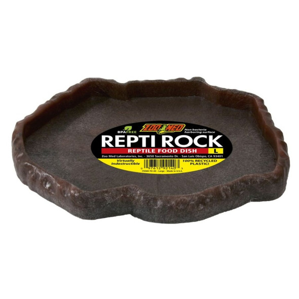 Zoo Med Repti Rock - Reptile Food Dish - Large (9.75" Long x 8.5" Wide)