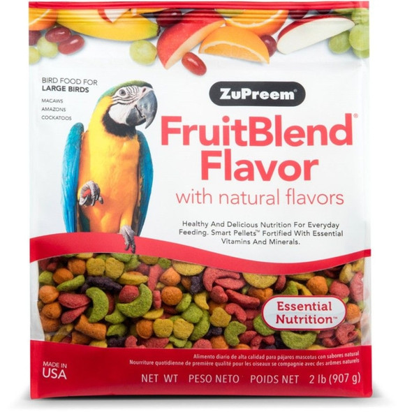 ZuPreem FruitBlend Flavor Bird Food for Large Birds - Large (2 lbs)