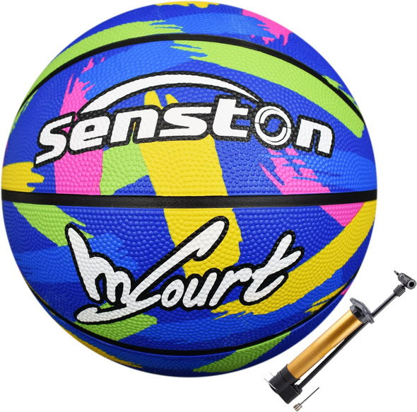 Senston 29.5'' Basketball Outdoor/Indoor Basketball Ball Official Size 7 Street Basketballs with Pump - Blue