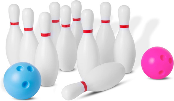 Kids Bowling Set, Toddler Bowling Set with 10 Classical Bowling Pins and 2 Plastic Balls, Suitable as Toy Gifts, Early Education, Indoor Outdoor Bowling Games Toys for Toddlers 3-15 Years Old