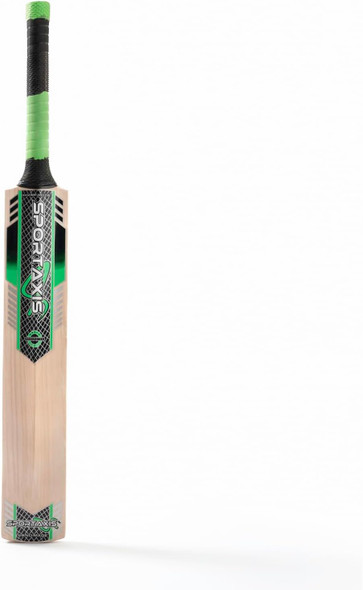 Hitwin Grade 2 Kashmir Willow Cricket Bat, Rubber Grip, Concave Back Profile, Semi Round Bottom, Full Size