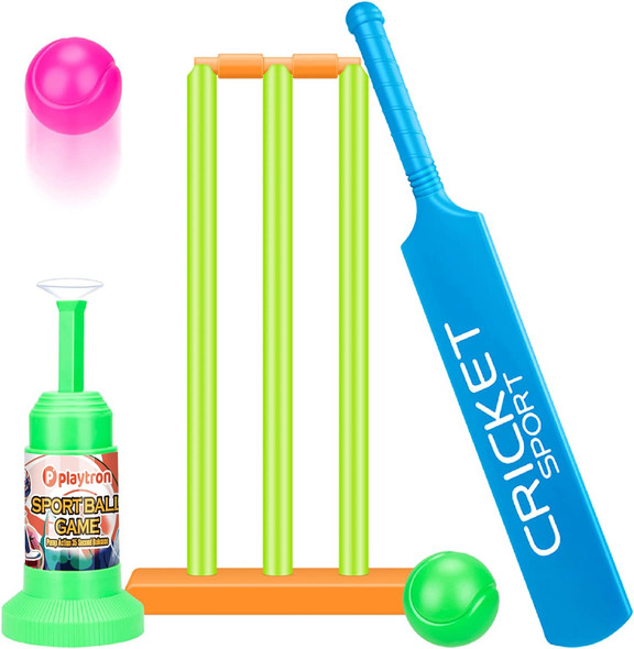 Kids Cricket Set Kids Plastic Cricket Bat Ball Stumps Set ABS Plastic Cricket Bat Set Cricket Bat and Ball Beach Wicket Stand Kit for Children Parent-Child Sports Game Gift for Boys and Girls 6-10