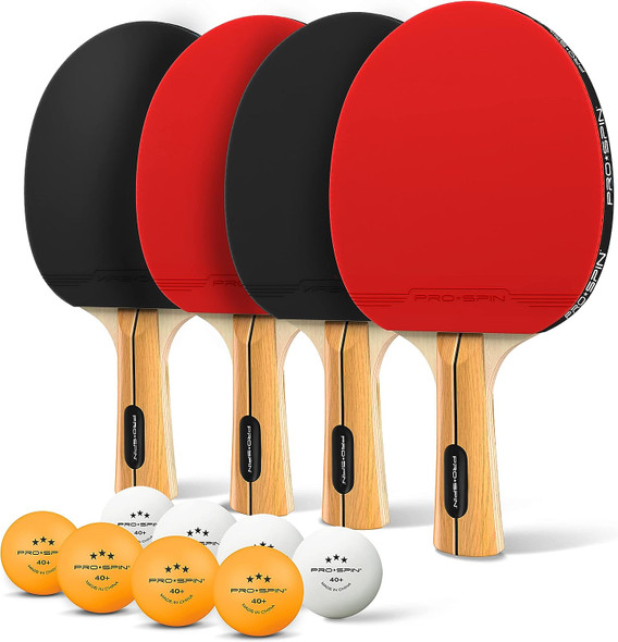 Ping Pong Paddles - High-Performance Sets with Premium Table Tennis Rackets, 3-Star Ping Pong Balls, Compact Storage Case | Ping Pong Paddle Set of 2 or 4 for Indoor & Outdoor Games