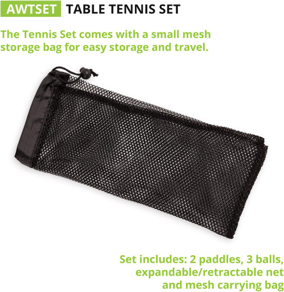 Sports Anywhere Table Tennis: Ping Pong Paddles, Balls, and Portable Net & Post Set To Go, 10.1"L x 10.1"W x 3.2"H
