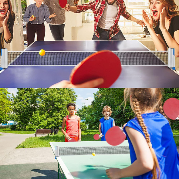 Family Indoor and Outdoor Recreation Sports Play - Easy to Install Retractable Net Post - Fun Ping Pong Set Accessories for Kids and Adults - 2 Player with Storage Case
