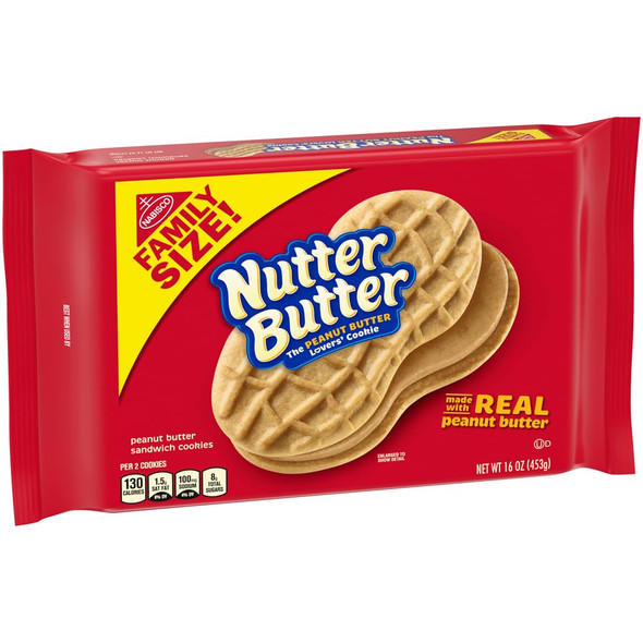 Nutter Butter Family Size Peanut Butter Sandwich Cookies, 16 oz(Pack of 12)