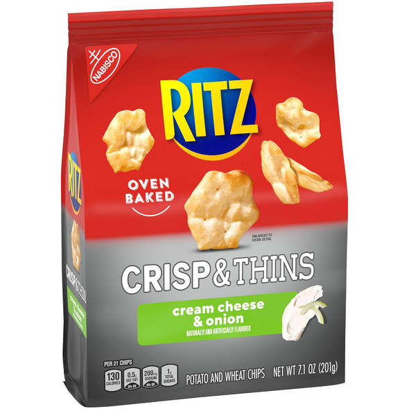 RITZ Crisp and Thins Cream Cheese and Onion Chips, 7.1 oz (pack of 6)