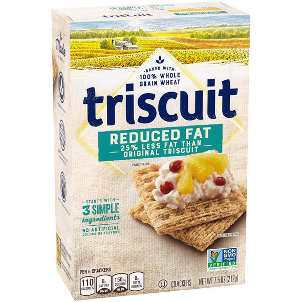 Triscuit Reduced Fat Whole Grain Wheat Crackers, 7.5 oz (Pack of 6)