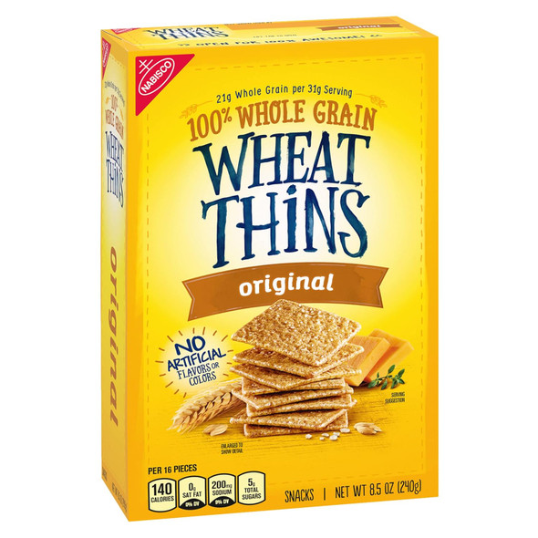 Wheat Thins Original Whole Grain Wheat Crackers, 8.5 oz (pack of 6)