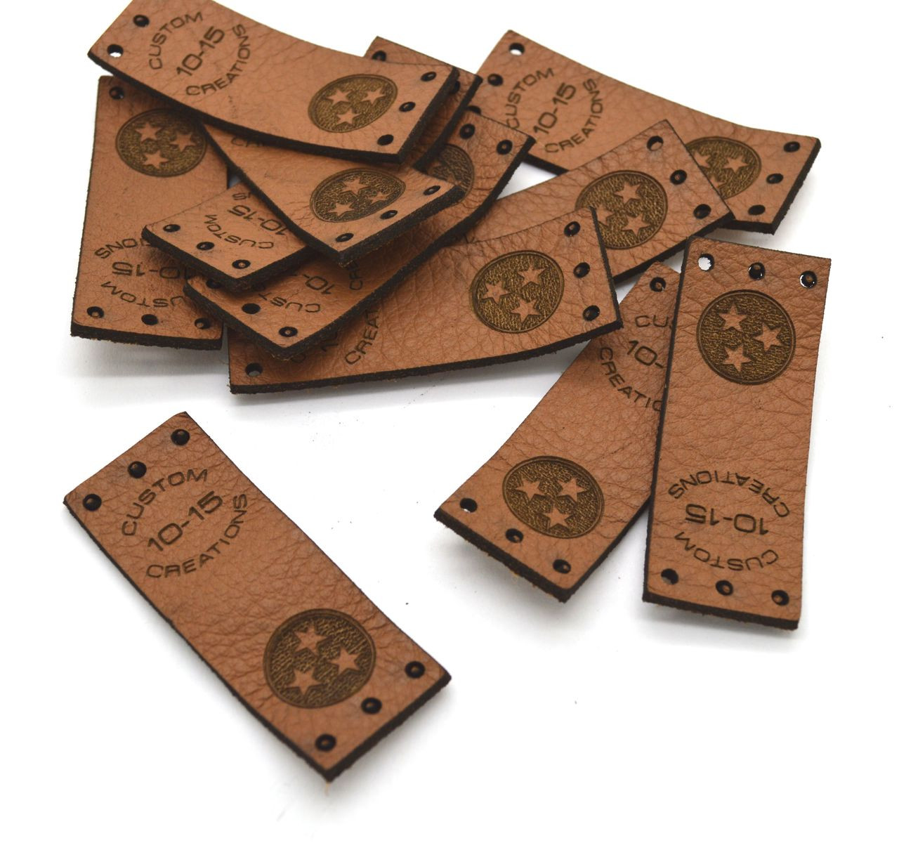 Personalized Leather Labels for Handmade Items, Custom Clothing Tags (set  of 20)