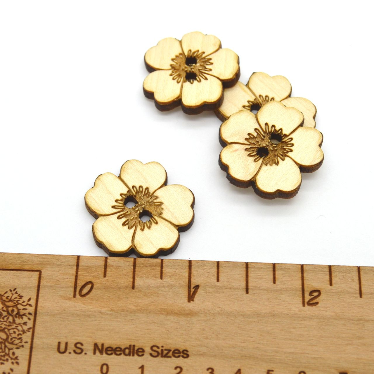 50 Wooden Buttons - 1 - Ideal for crochet and knitted products - laser cut  and engraved - allthiswood